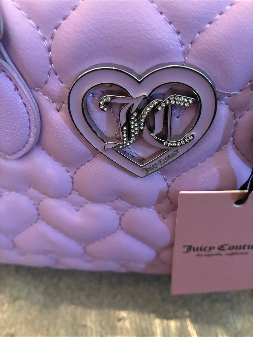 Juicy Couture Lavender Quilted Heart Satchel - Picture 4 of 6